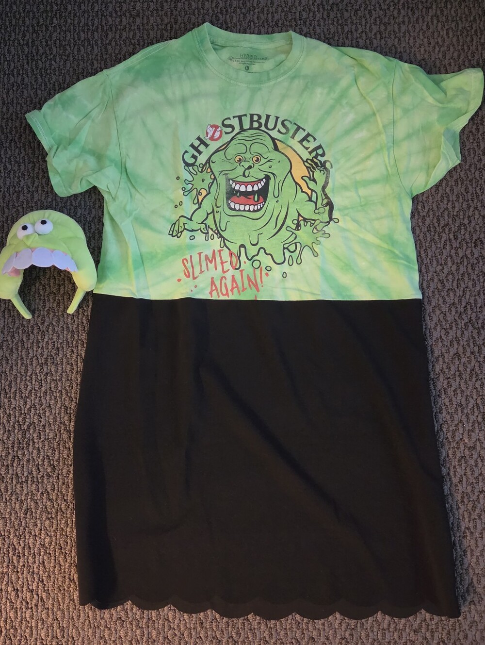 Ghostbusters Slimer Vintage Cosplay Costume with Headband L-XL